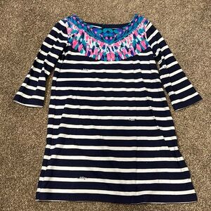 Girls small 4/5 Lilly Pulitzer navy stripe dress